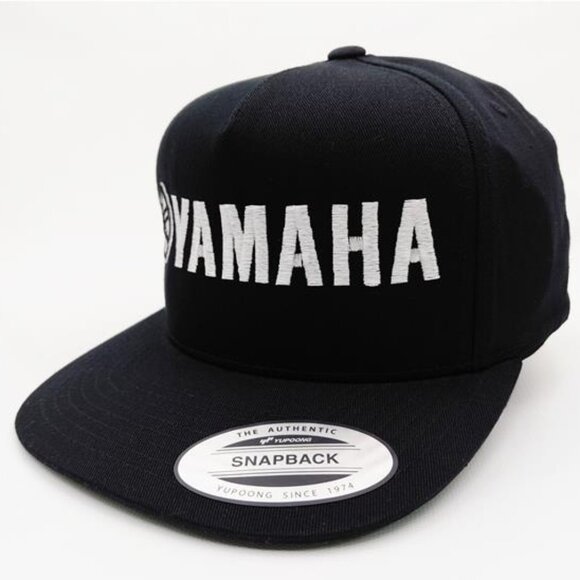 Yamaha Drums Logo Snapback Hat Flat Bill Trucker Cap Black Adjustable Musician